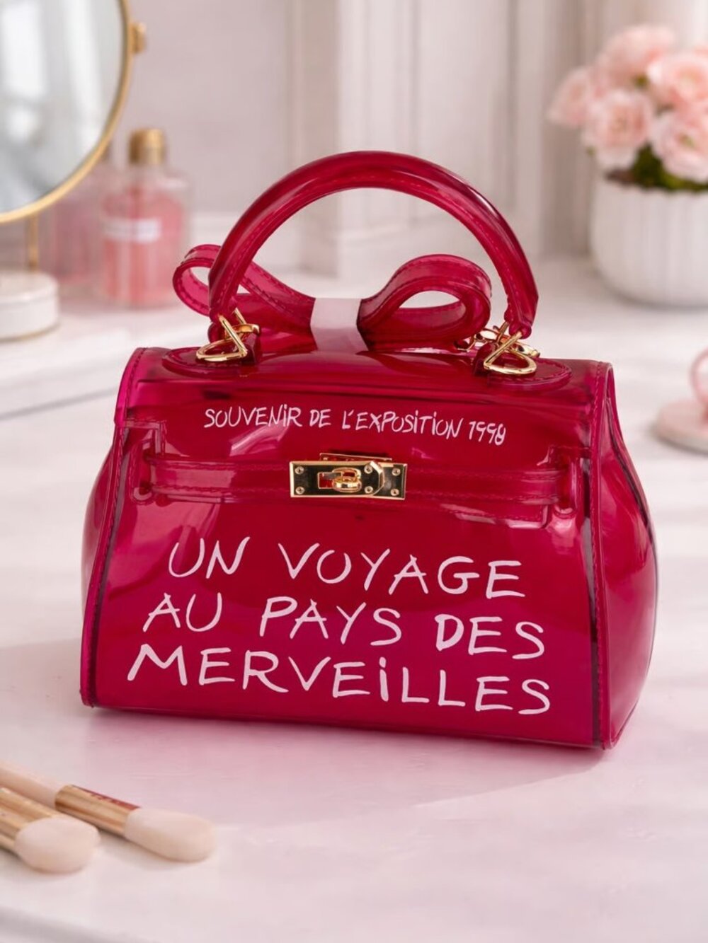 Chic Transparent Red Jelly Handbag | Statement Mini Purse | Luxury Style Vani